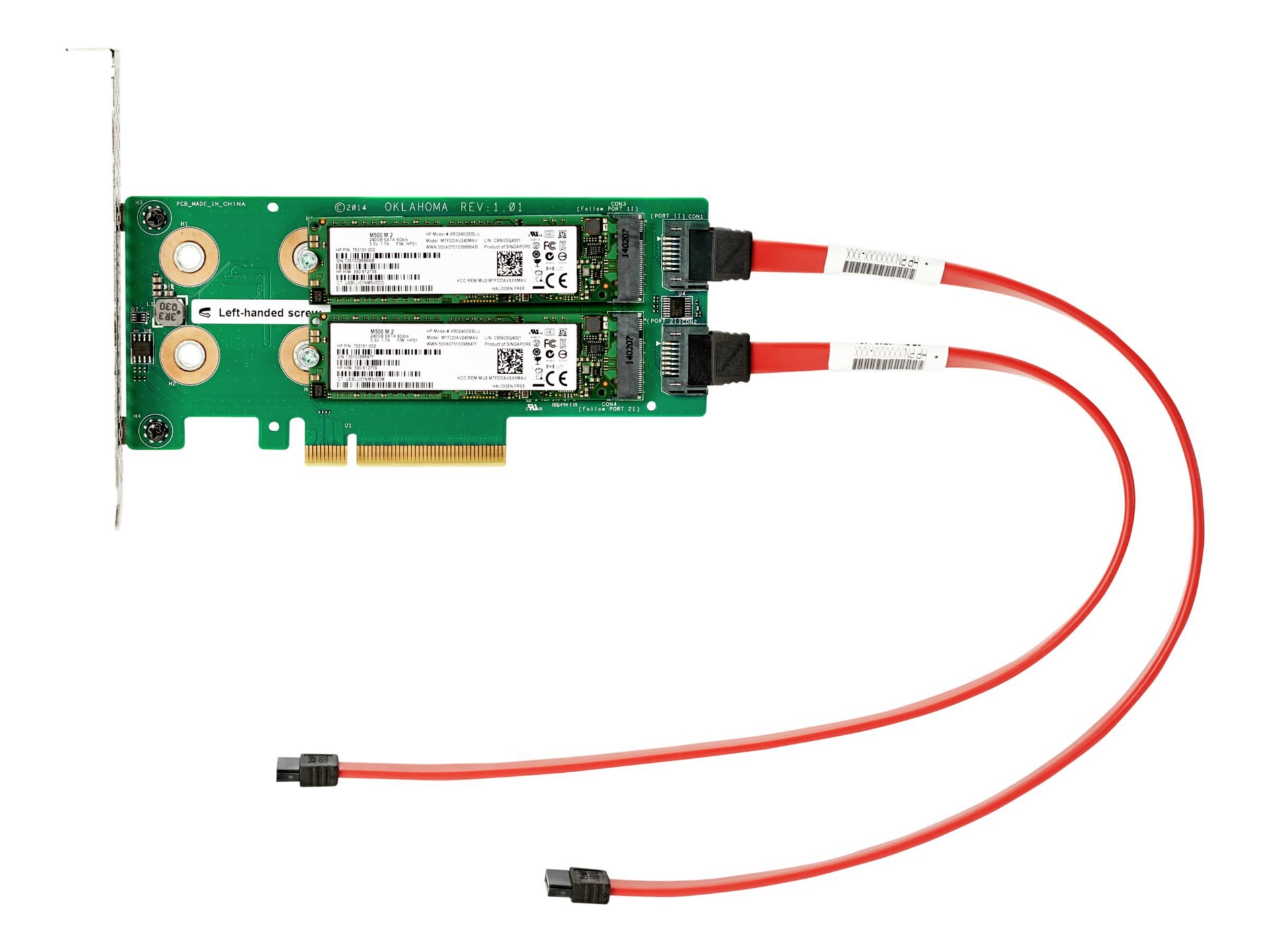 HPE Universal SATA HHHL M.2 Kit - interface adapter - M.2 Card - PCIe