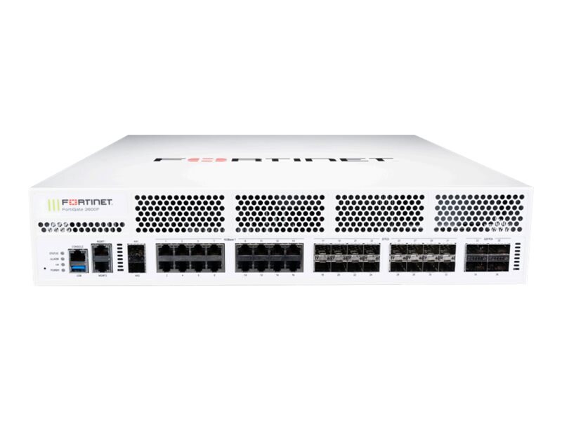 Fortinet FortiGate 2600F - security appliance - with 3 years 24x7 FortiCare and FortiGuard Unified (UTM) Protection