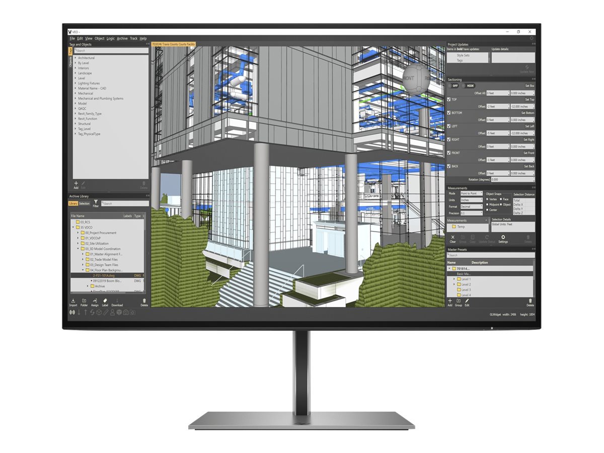 HP Z24n G3 24" Class WUXGA LCD Monitor - 16:9 - Silver