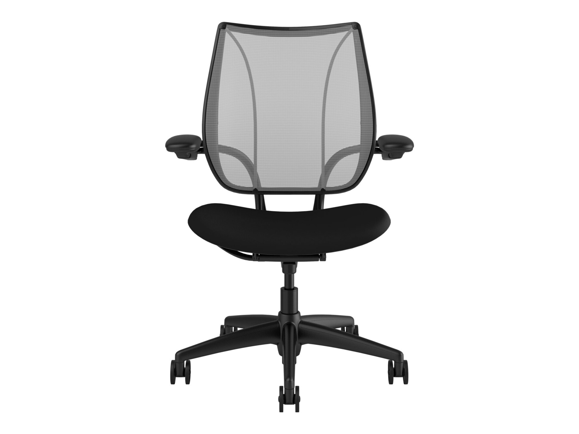 Humanscale Liberty - chair - foam, monofilament stripe mesh, Lotus polyurethane - black, platinum