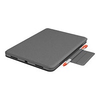 Logitech Folio Touch - keyboard and folio case - with trackpad - oxford gra