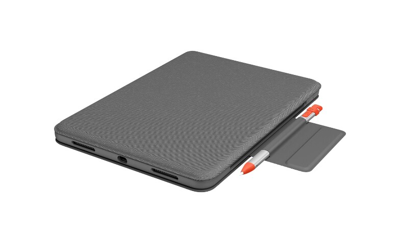 lukker brevpapir fysisk Logitech Folio Touch - keyboard and folio case - with trackpad - oxford  gray - 920-009952 - Tablet Cases - CDW.ca