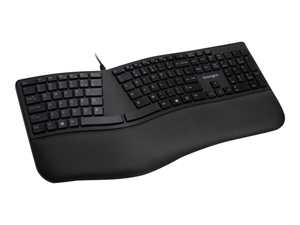 Kensington Pro Fit Ergo Wired Keyboard - keyboard - US - black ...