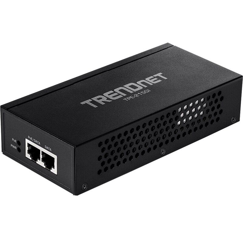 TRENDnet 2.5G PoE+ Injector, TPE-215GI, PoE (15.4W) or PoE+ (30W), Converts a non-PoE Port to a PoE+ 2.5G Port,