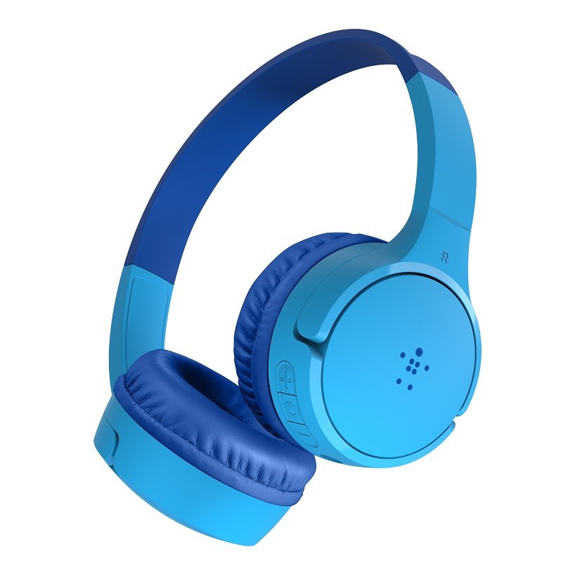 Belkin SoundForm Mini Wireless On-Ear Headphones for Kids - Headphones with Mic - Micro-USB Cable - Blue