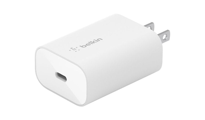 Belkin 25W Portable USB-C Wall Charger - 1xUSB-C - Fast Charging - Power Adapter - White