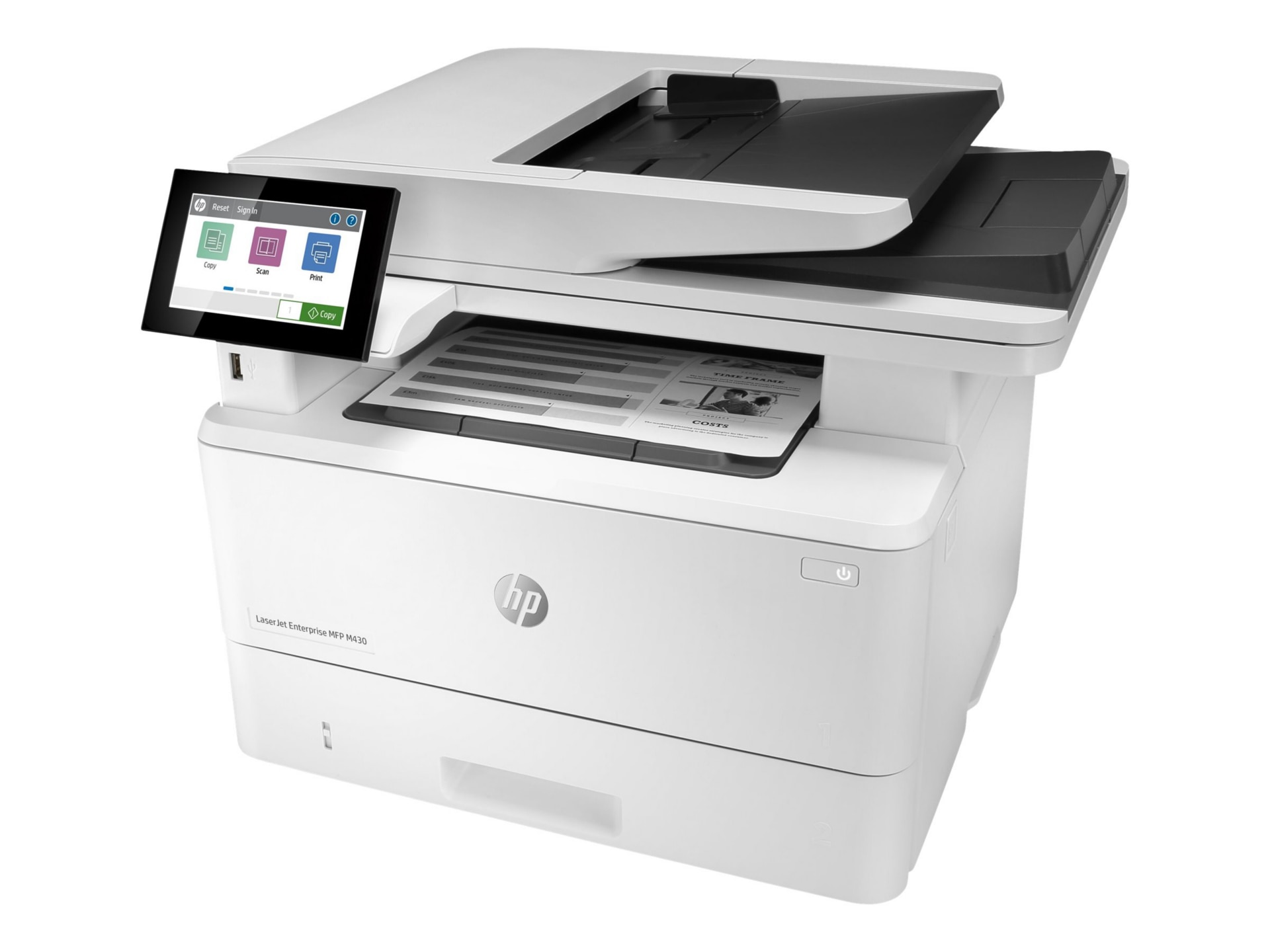 HP LaserJet M430f Laser Multifunction Printer-Monochrome-Copier/Fax/Scanner-42 ppm Mono Print-1200x1200 Print-Automatic