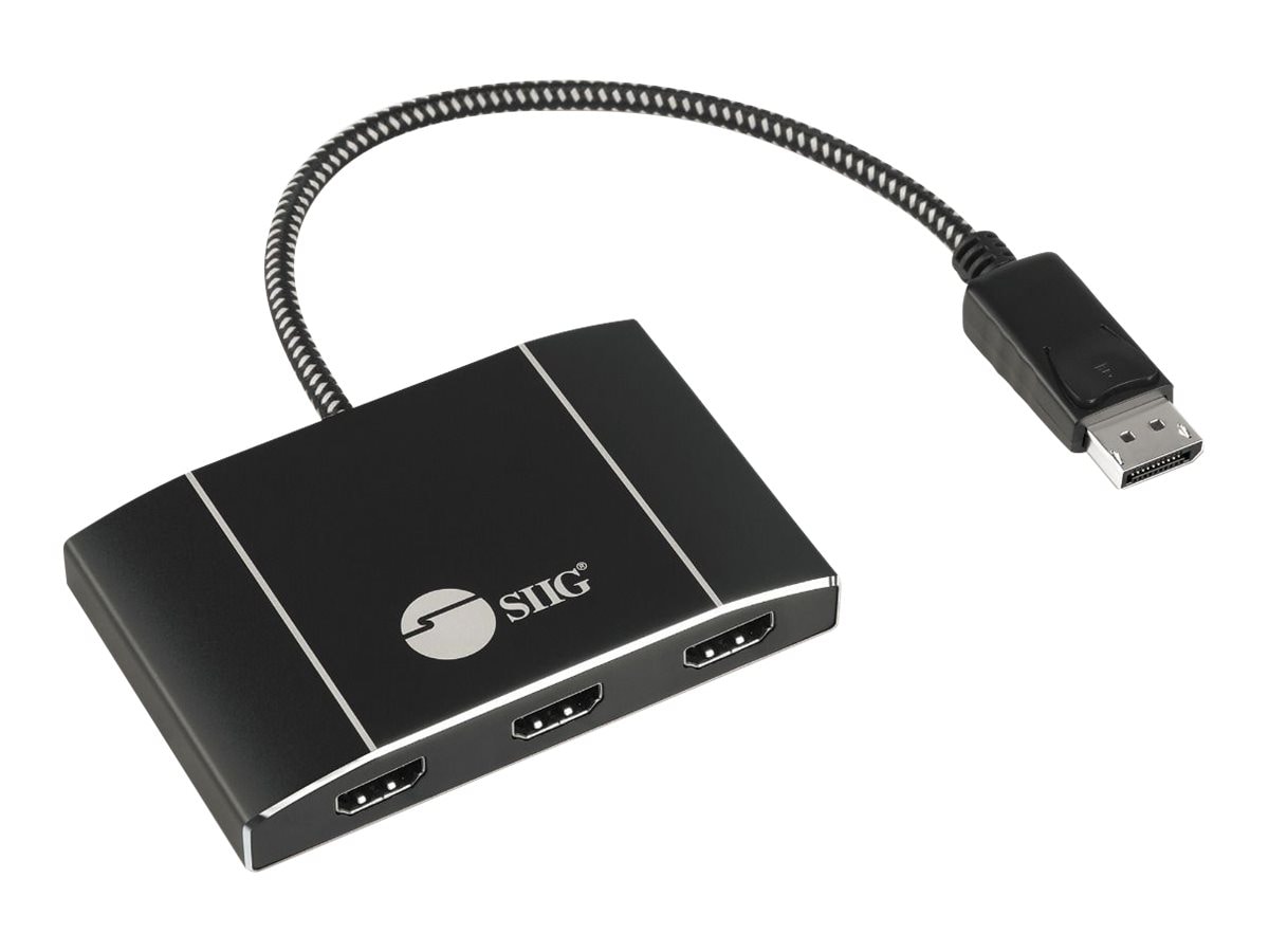 SIIG 1x3 Triple 4K DisplayPort 1.4 to HDMI MST Hub Splitter - video/audio splitter - 3 ports