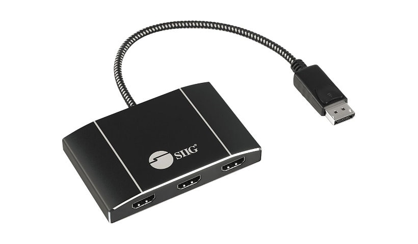 SIIG 1x3 Triple 4K DisplayPort 1.4 to HDMI MST Hub Splitter - video/audio splitter - 3 ports