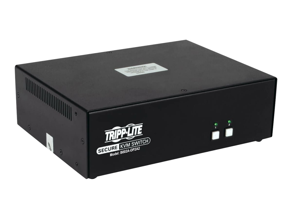 Tripp Lite Secure KVM Switch 2-Port Dual-Monitor DisplayPort 4K NIAP TAA - KVM / audio / USB switch - 2 ports - TAA