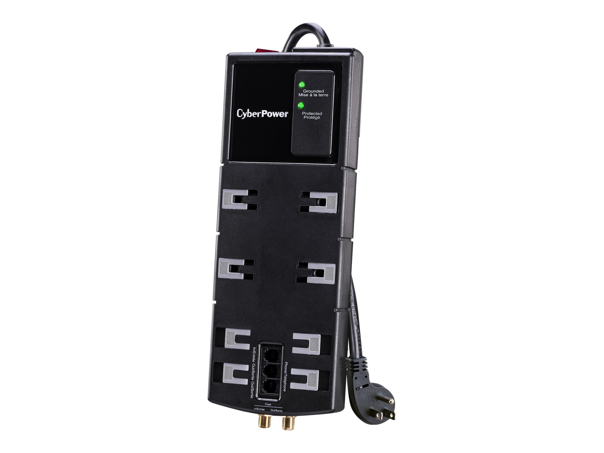 CyberPower HT812TC Home and Office 8 - Outlet Surge Protector with 4350 J S