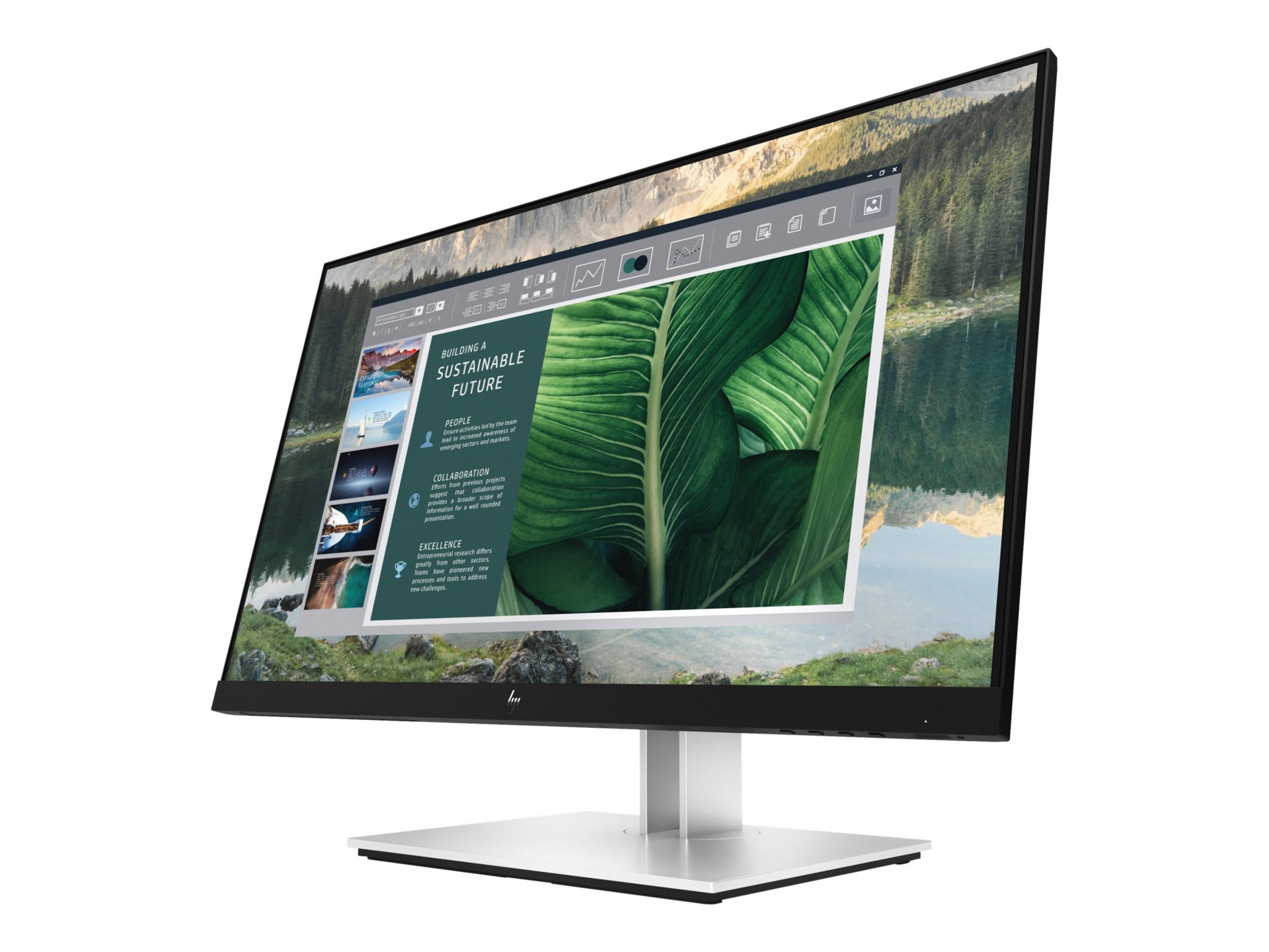 HP E24u G4 24" Class Full HD LCD Monitor - 16:9 - Black, Silver