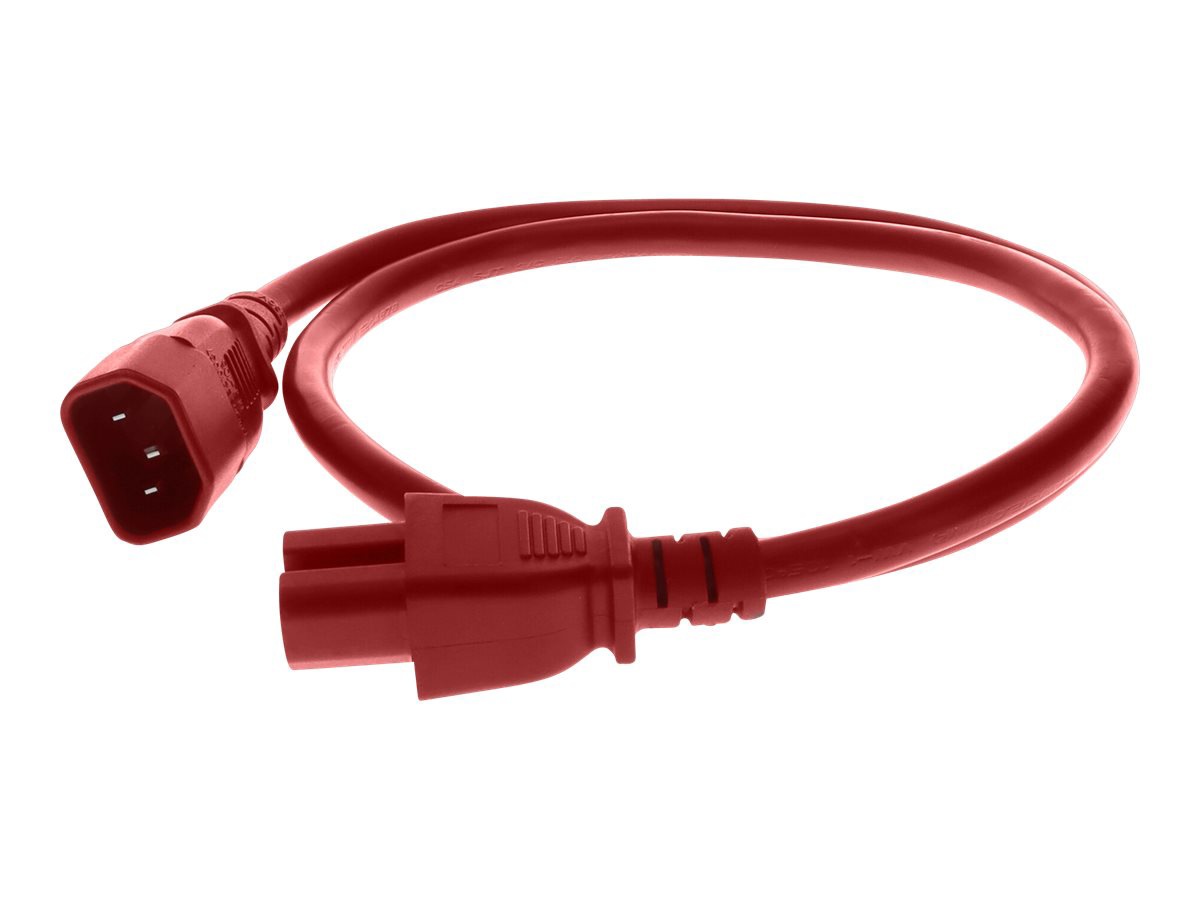Proline 3ft C14 Male to C15 Female 14AWG 100-250V at 15A Red Power Cable