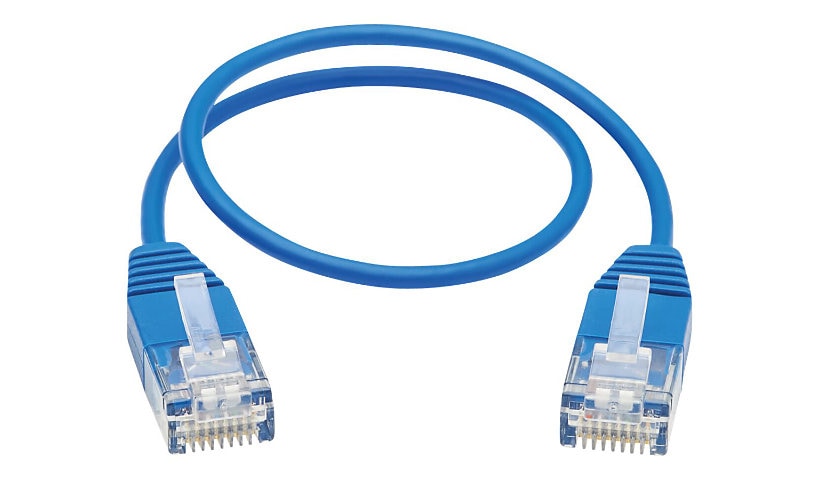 Tripp Lite Cat6 Gigabit Ethernet Cable Molded Ultra-Slim RJ45 M/M Blue 1ft