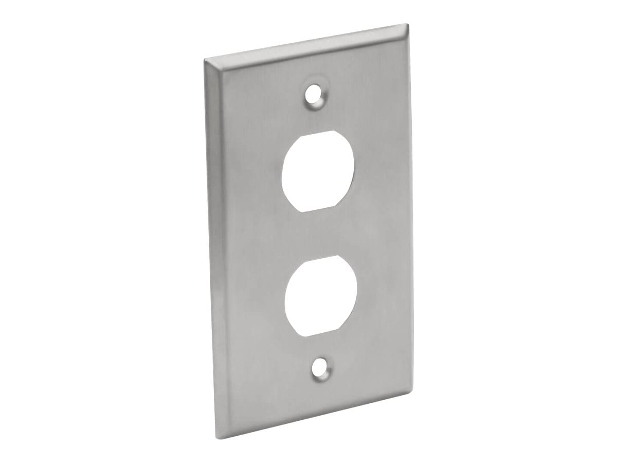 Eaton Tripp Lite Series RJ45 Bulkhead Wall Plate 2 Cutouts Industrial Metal Single Gang TAA - faceplate - TAA Compliant