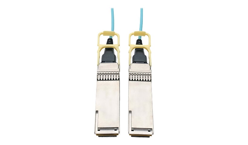 Tripp Lite QSFP28 to QSFP28 Active Optical Cable Fiber 100Gb M/M Aqua 3M