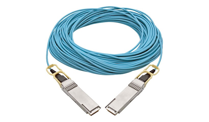 Tripp Lite QSFP28 to QSFP28 Active Optical Cable Fiber 100Gb M/M Aqua 30M