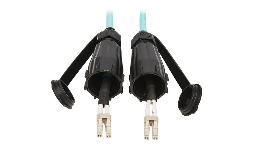 Eaton Tripp Lite Series 10Gb Rigid Industrial Duplex Multimode 50/125 OM3 Fiber Patch Cable (LC/LC) - IP68, Aqua, 2 m