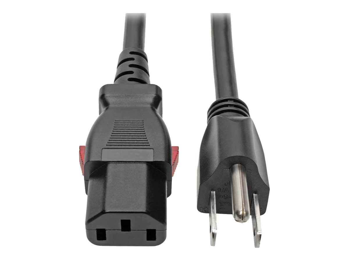 Eaton Tripp Lite Series Computer Power Cord, NEMA 5-15P to Locking C13 - 10A, 125V, 18 AWG, 6 ft. (1.83 m) - power cable