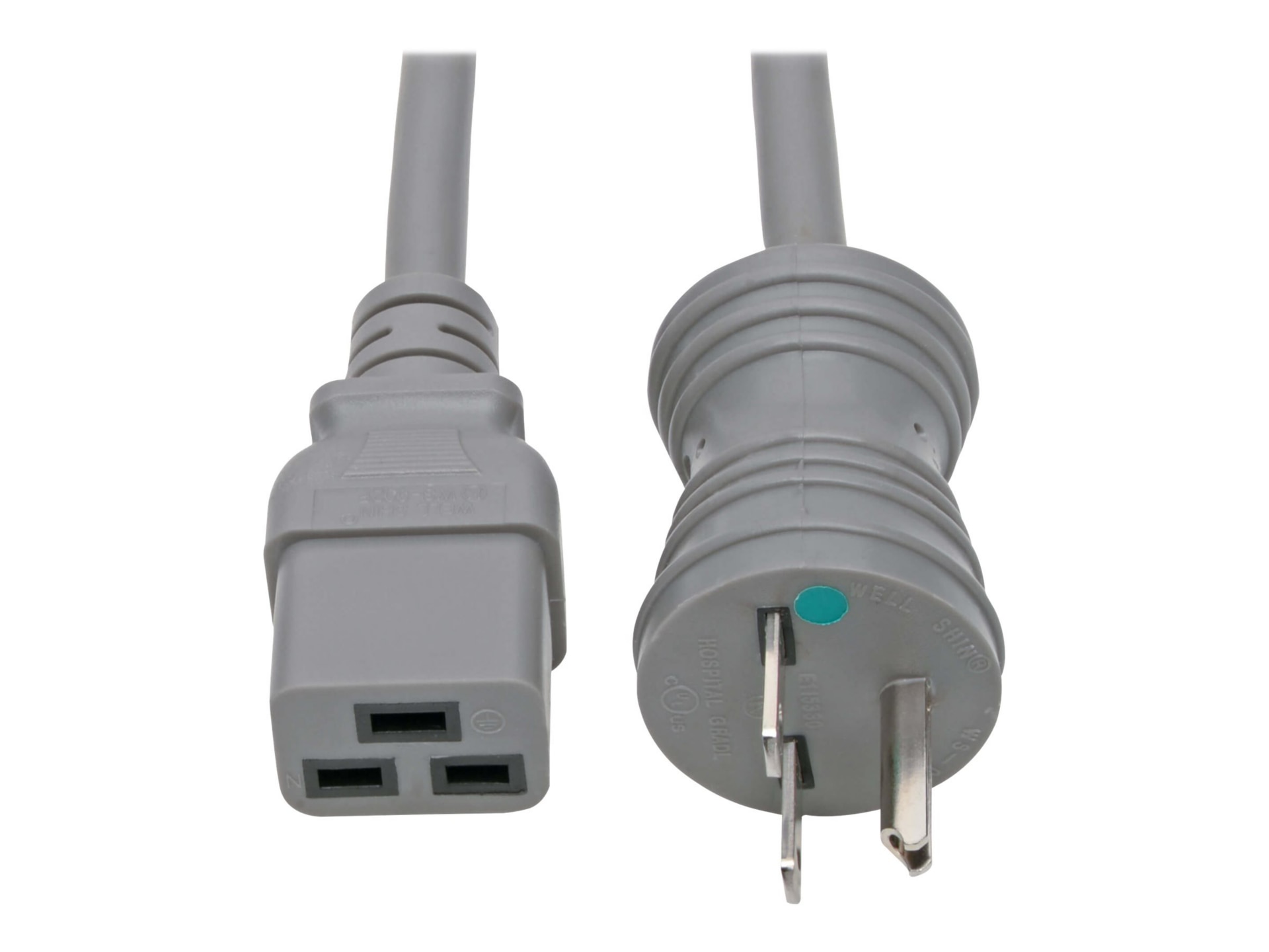 Eaton Tripp Lite Series Hospital-Grade Power Cord, NEMA 6-15P to C19 - Heav