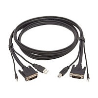 Tripp Lite DVI KVM Cable Kit, 3 in 1 - DVI, USB, 3,5 mm Audio (3xM/3xM), 1080p, 6 ft., Black - video / USB / audio cable