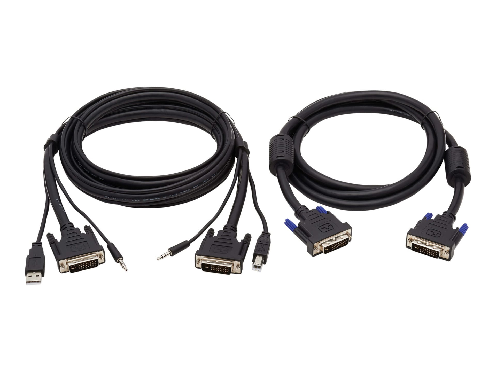 Tripp Lite Dual DVI KVM Cable Kit - DVI, USB, 3.5 mm Audio (3xM/3xM) + DVI (M/M), 1080p, 6 ft., Black - video / USB /