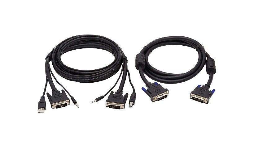 Tripp Lite Dual DVI KVM Cable Kit - DVI, USB, 3,5 mm Audio (3xM/3xM) + DVI (M/M), 1080p, 6 ft., Black - video / USB /