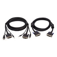 Tripp Lite Dual DVI KVM Cable Kit - DVI, USB, 3.5 mm Audio (3xM/3xM) + DVI (M/M), 1080p, 6 ft., Black - video / USB /