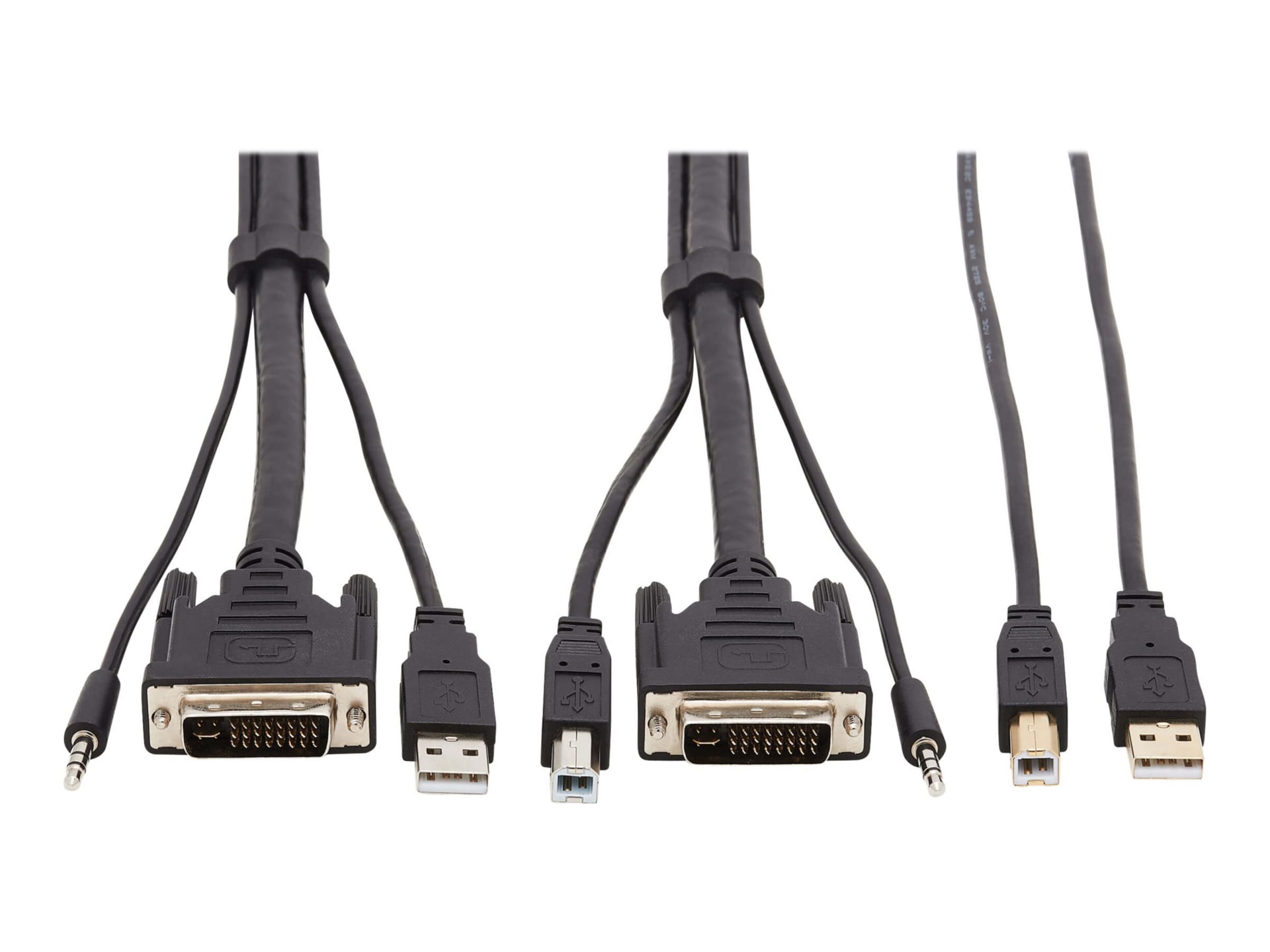 Tripp Lite DVI KVM Cable Kit - DVI, USB, 3.5 mm Audio (3xM/3xM) + USB (M/M), 1080p, 6 ft., Black - video / USB / audio