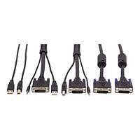 Tripp Lite DVI KVM Cable Kit - DVI, USB, 3,5 mm Audio (3xM/3xM) + USB (M/M) + DVI (M/M), 1080p, 10 ft., Black - video /