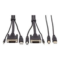 Tripp Lite DVI KVM Cable Kit - DVI, USB, 3,5 mm Audio (3xM/3xM) + USB (M/M), 1080p, 10 ft., Black - video / USB / audio