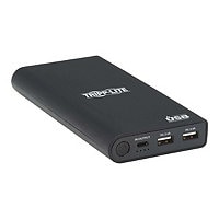 Tripp Lite Portable Charger - 2x USB-A, USB-C with PD Charging, 20,100mAh Power Bank, Lithium-Ion, USB-IF, Black power