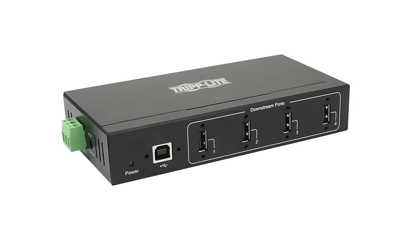 Tripp Lite USB 2.0 Hub Industrial 4-Port 15kV ESD Immunity Metal Wall/DIN Mountable - hub - 4 ports