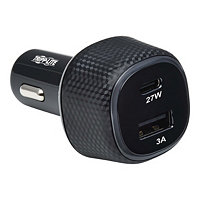 Tripp Lite USB Car Charger Dual-Port 45W Charging USB-C 27W QC4+ USB-A 18W
