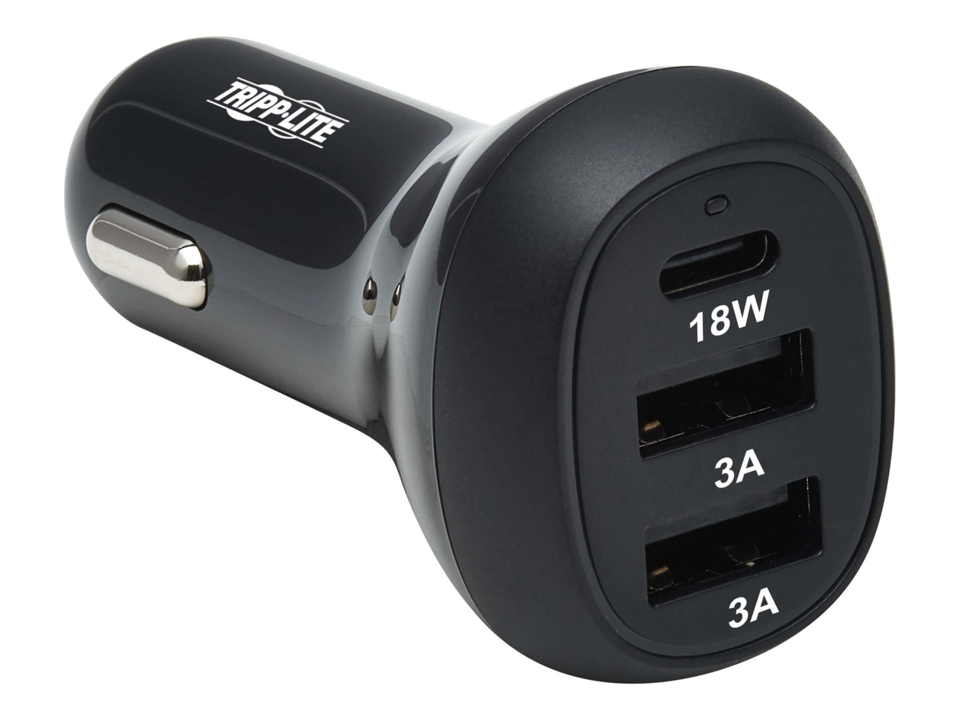 Tripp Lite USB Car Charger 3-Port 36W Max - USB-C PD 3.0 Up to 18W, 2 USB-A QC  3.0 Up to 36W car power adapter - USB, 24 - U280-C03-36W-1B - Office