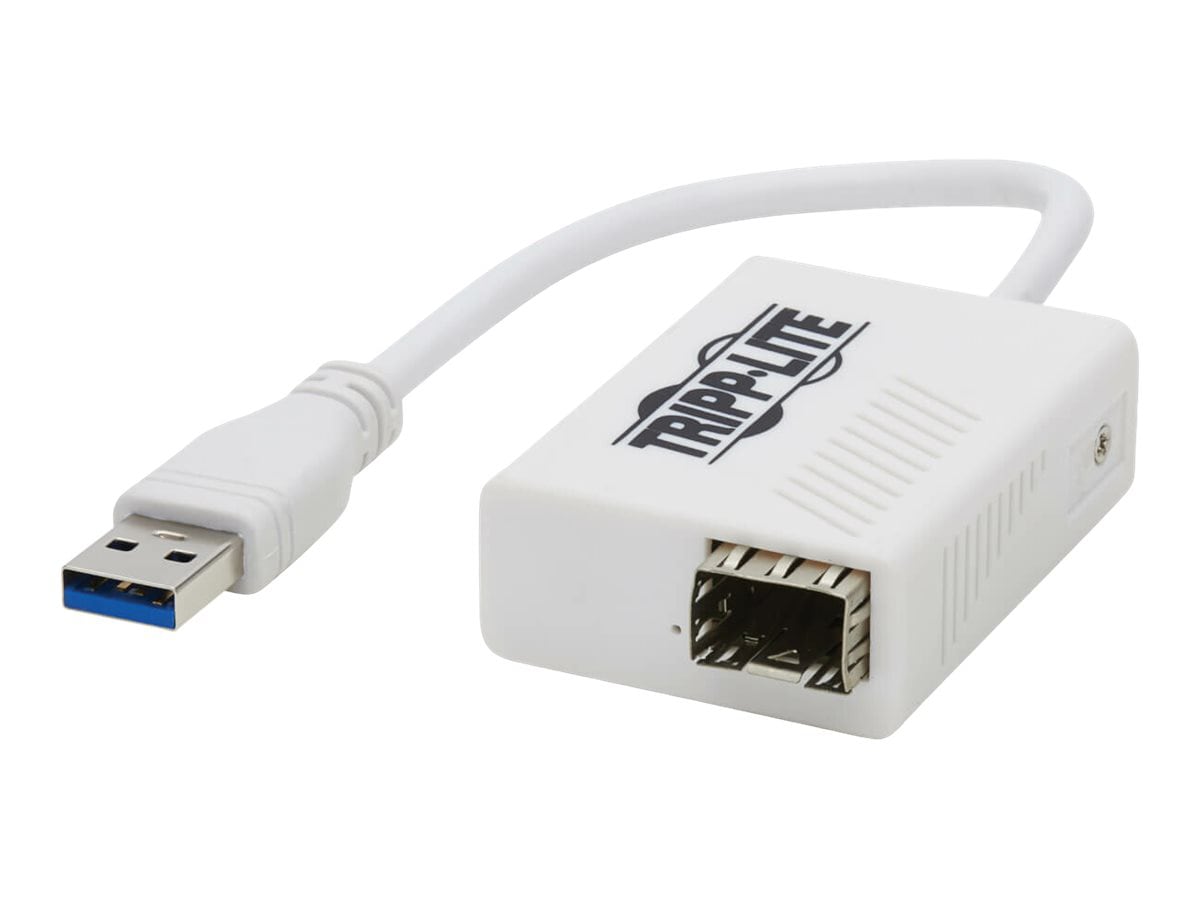 Tripp Lite USB-A 3.1 to Fiber Optic Gigabit Ethernet Adapter, Open SFP Port for Singlemode/Multimode, 1310 nm, LC -