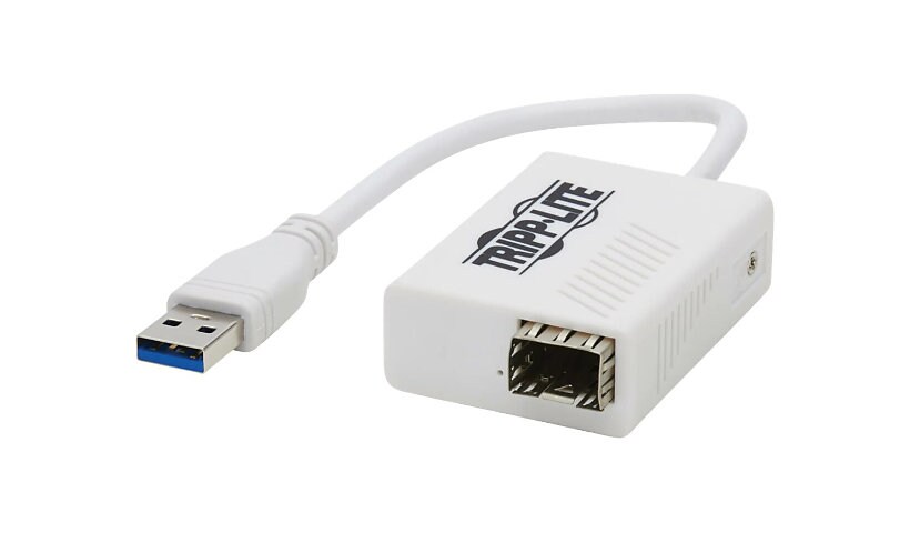 Tripp Lite USB-A 3,1 to Fiber Optic Gigabit Ethernet Adapter, Open SFP Port for Singlemode/Multimode, 1310 nm, LC -
