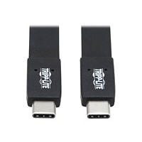 Tripp Lite USB C Cable Flat USB 3.1 Gen 2 10Gbps M/M Thunderbolt 3 Black 3f