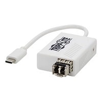 Tripp Lite USB C 3.1 to Fiber Optic Transceiver Gigabit Ethernet Adapter, Singlemode, 1310 nm, LC, Up to 5 km - network