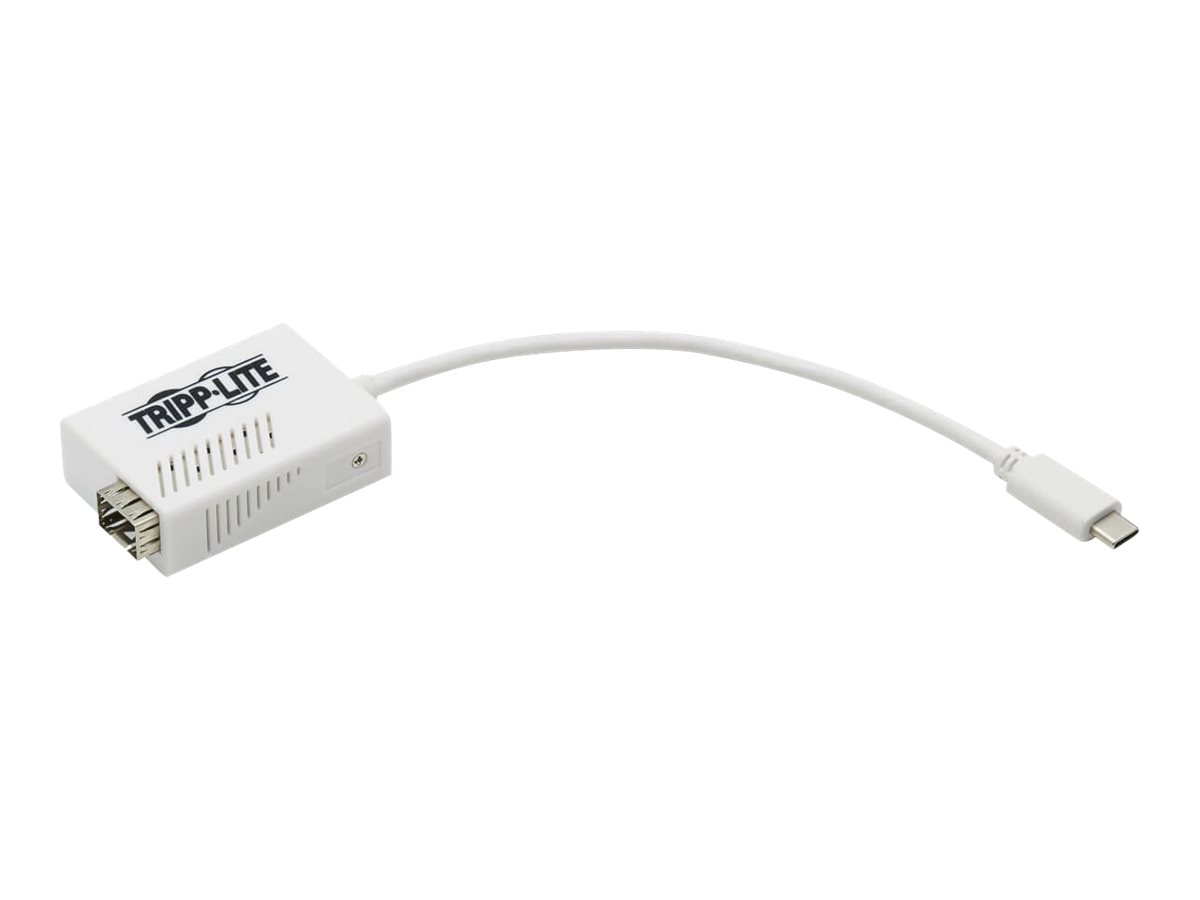 Tripp Lite USB C 3,1 to Fiber Optic Gigabit Ethernet Adapter, Open SFP Port