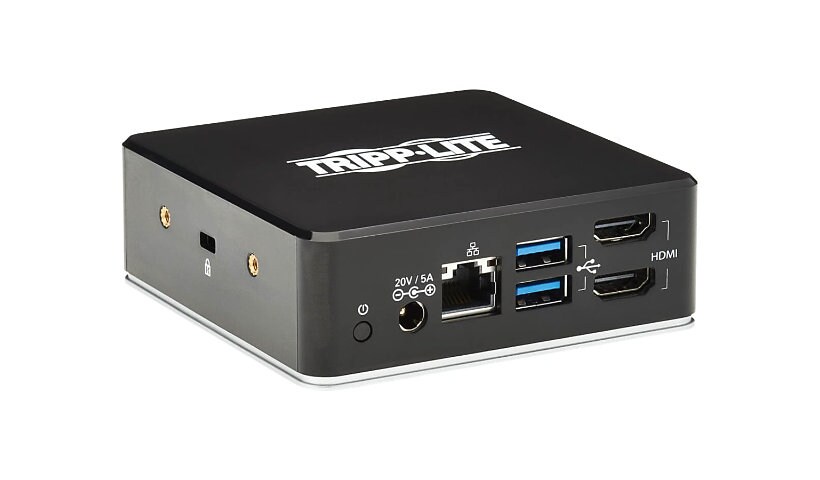 Tripp Lite USB C Dock, Dual Display - Dual HDMI, USB 3.2 Gen 1, USB-A Hub, GbE, 3.5 mm, 85W PD Charging, Black - docking