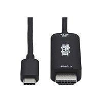 Tripp Lite USB C to HDMI Adapter Cable, 4K 60Hz, HDR, HDCP 2,2, DP 1,4 Alt Mode, Black 6ft - video / audio cable - HDMI