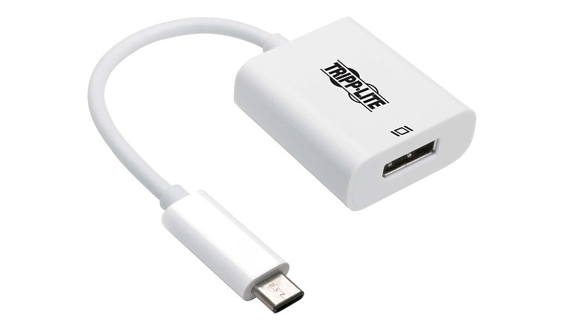 Tripp Lite USB C to DisplayPort Adapter Cable w Equalizer 8K UHD White 6in