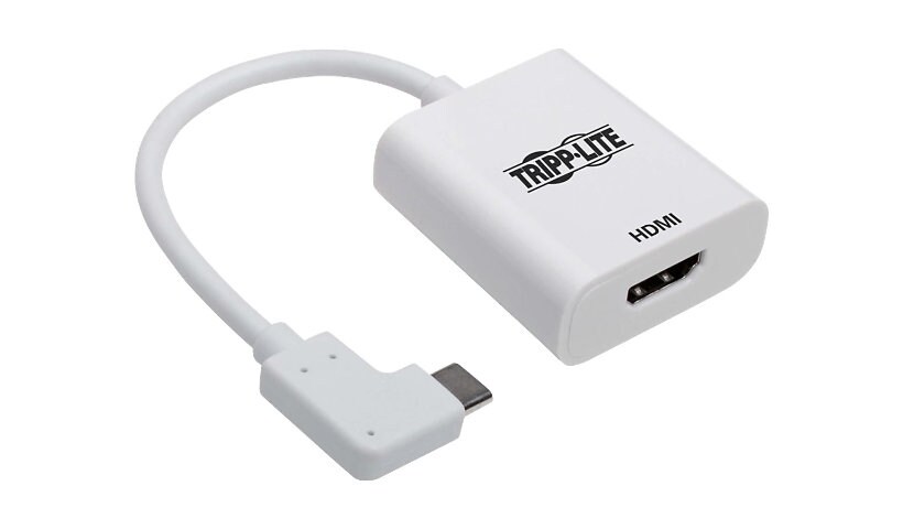 Tripp Lite Right-Angle USB C to HDMI 4K Adapter Cable USB-C M/F White 6in