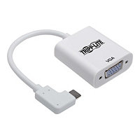 Tripp Lite Right-Angle USB C to VGA Adapter Cable USB-C M/F White 1080p 6in