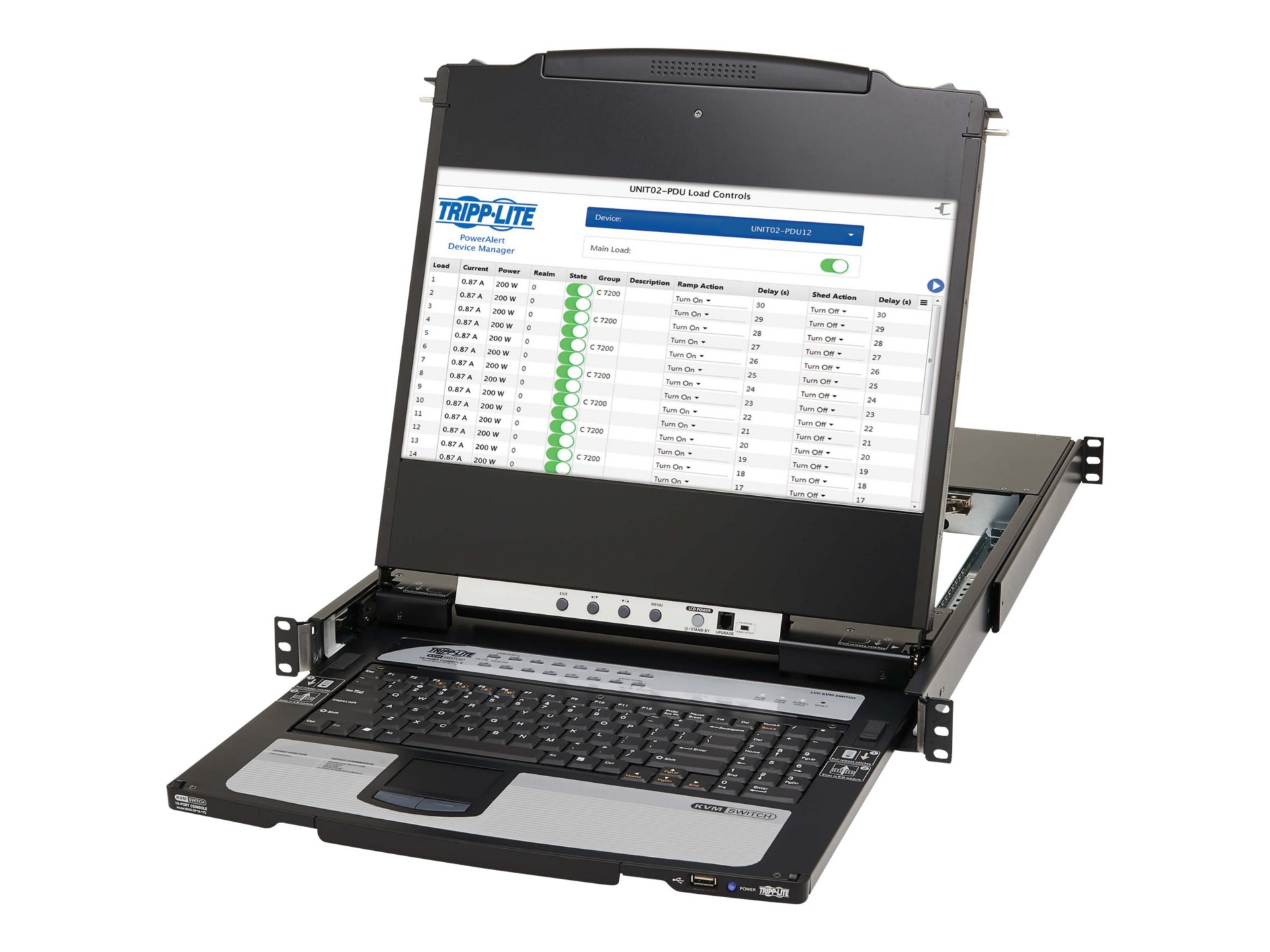 Eaton Tripp Lite Series DisplayPort KVM Console Switch 16-Port 17in LCD Dua
