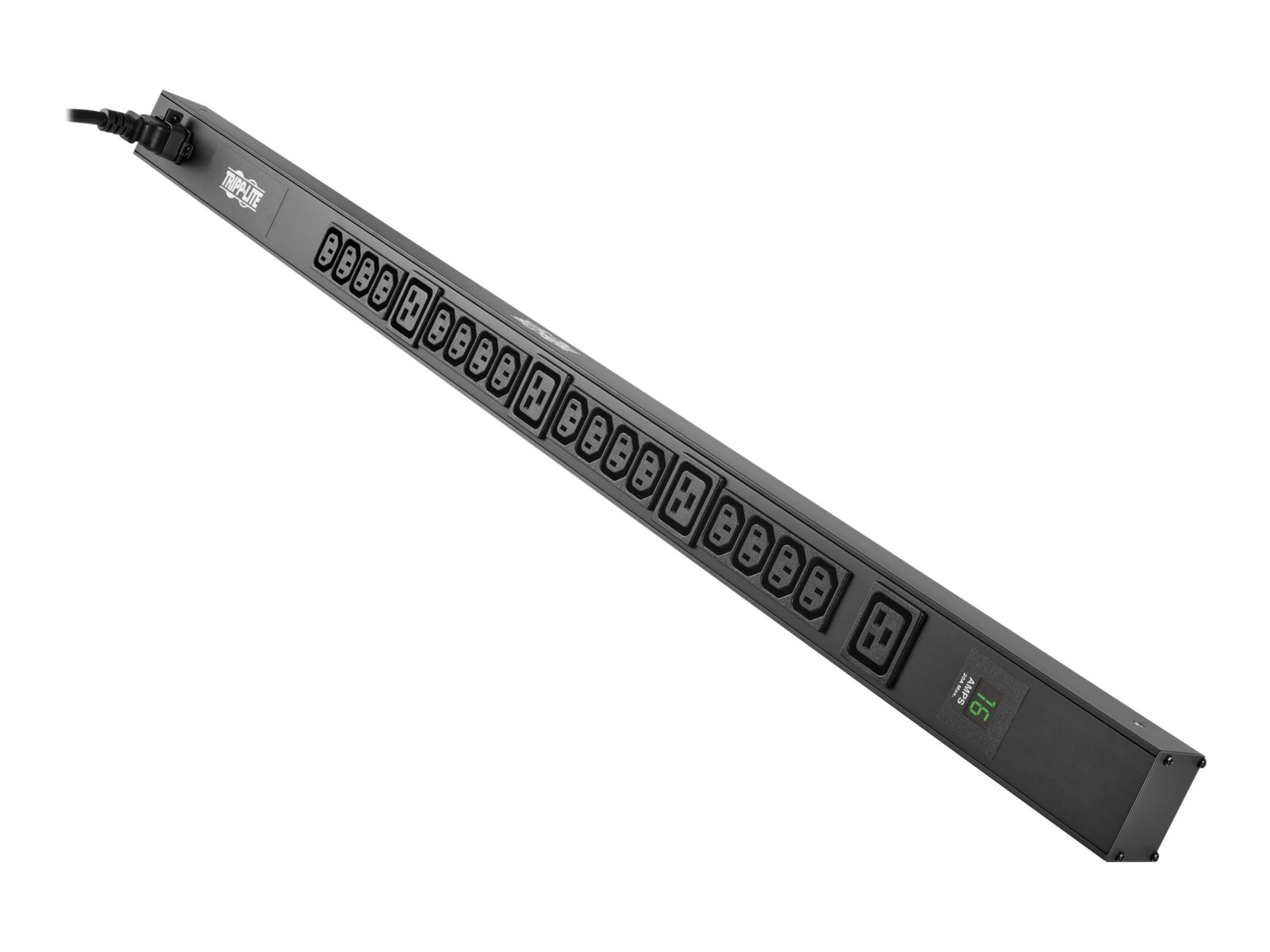 Tripp Lite PDU Metered 16 C13 4 C19 3.2/3.8kW 208/240V C20/L6-20P 10ft Cord
