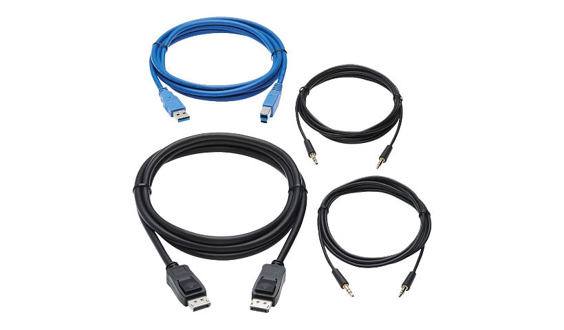 Tripp Lite DisplayPort KVM Cable Kit for Tripp Lite B005-DPUA2-K and B005-DPUA4 KVM, 4K DP, USB 3.1, 3.5 mm, 6 ft. -