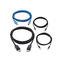 Tripp Lite DisplayPort KVM Cable Kit for Tripp Lite B005-DPUA2-K and B005-DPUA4 KVM, 4K DP, USB 3.1, 3.5 mm, 10 ft. -