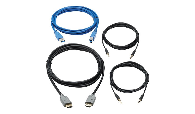 Tripp Lite HDMI KVM Cable Kit for Tripp Lite B005-HUA2-K and B005-HUA4 KVM, 4K HDMI, USB 3.1 Gen 1, 3,5 mm, 10 ft. -
